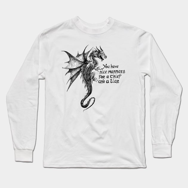 smaug the terrible dragon Long Sleeve T-Shirt by BjorksBrushworks